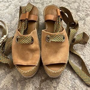 See by Chloe Lace Up Espadrille Platform Wedge